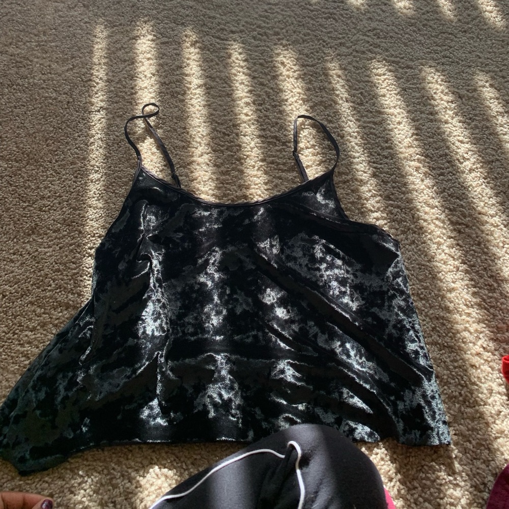 black shimmering tank